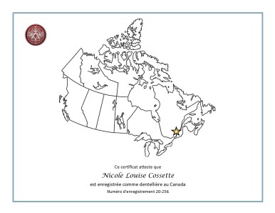 Canada Registry Official Certificate FR